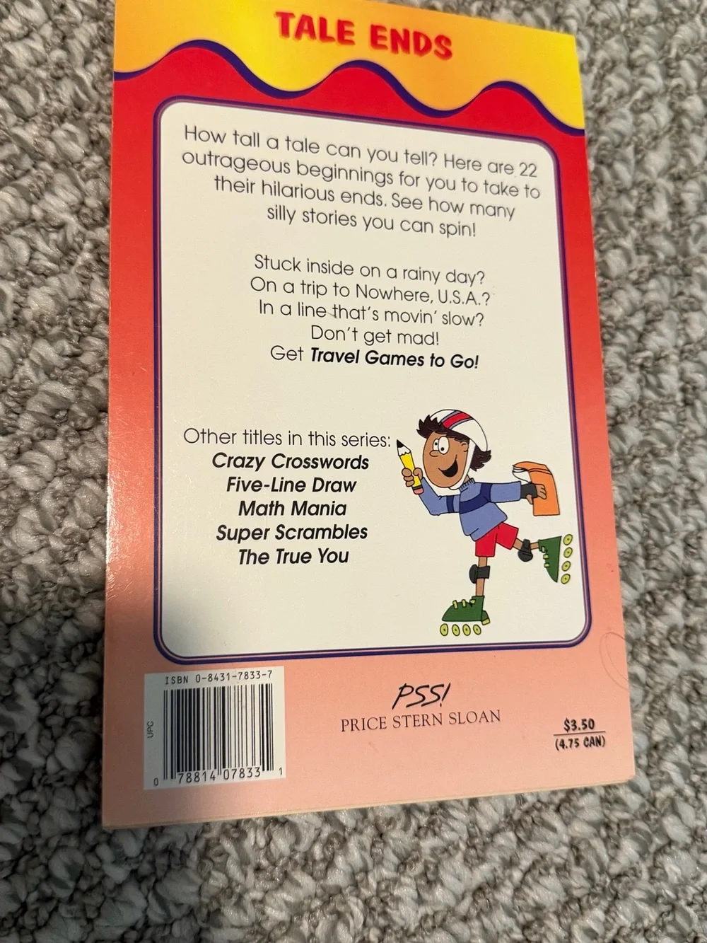 Tale End Kids Activity Book - Pink/Orange Travel game booklet